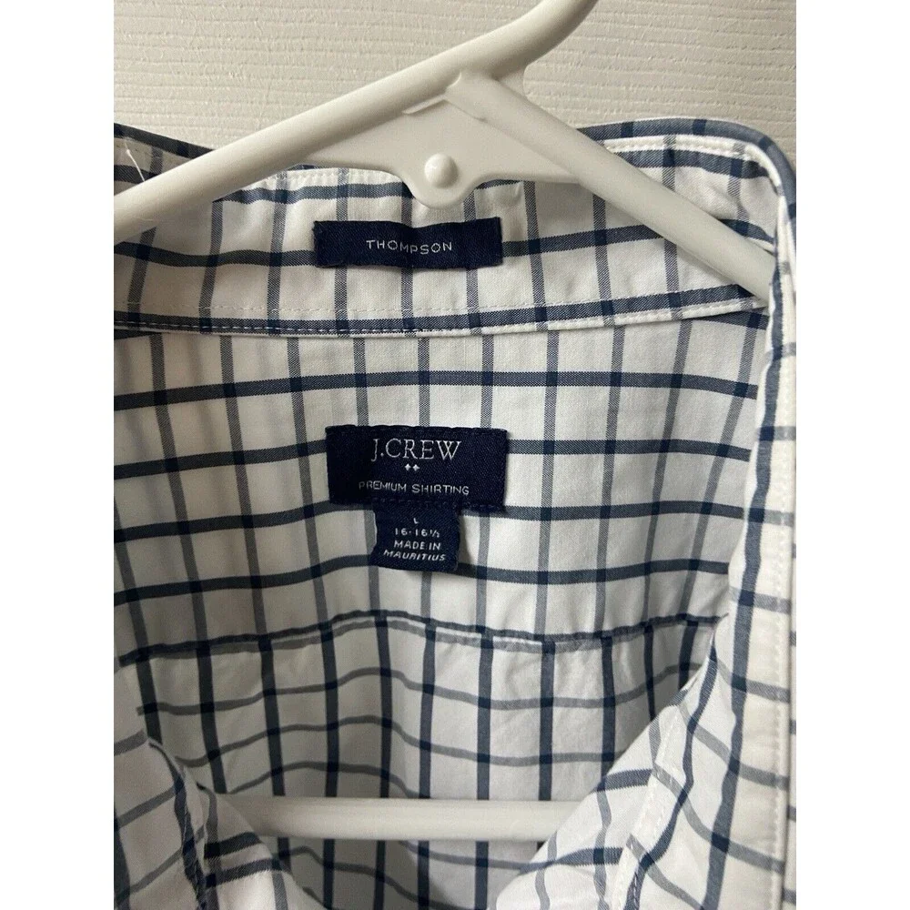 J Crew Thompson Shirt Mens Large Blue White Button Up Dress Long Sleeved Preppy